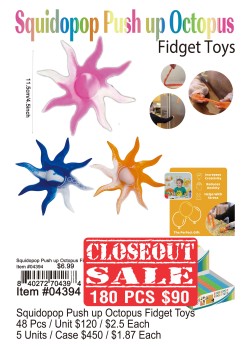 Squidopop Push Up Octopus Fidget Toys